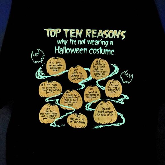 Vintage 1991 Brieland Graphics Halloween Glow In The Dark Pumpkins T-Shirt L - Picture 2 of 6